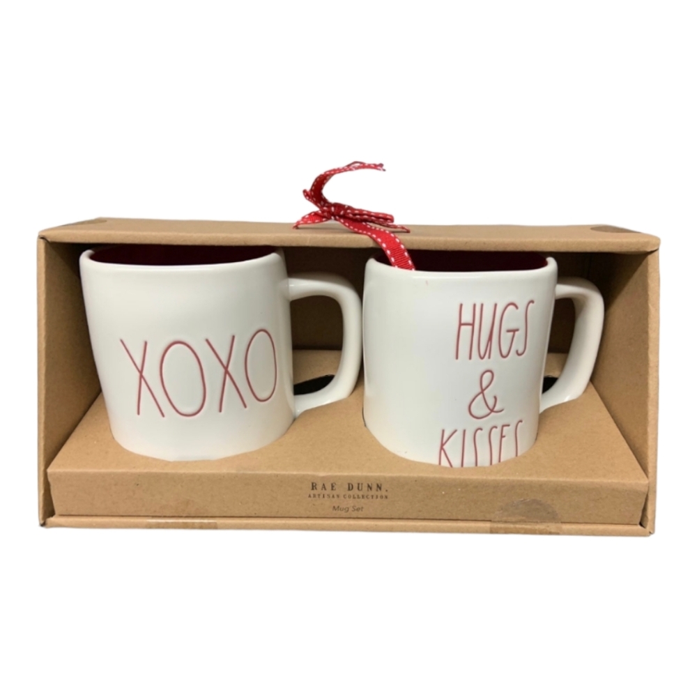 NEW Rae Dunn XOXO Hugs & Kisses Valentine Mug Set